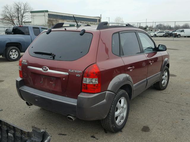 KM8JN12D95U085783 - 2005 HYUNDAI TUCSON GLS BURGUNDY photo 4