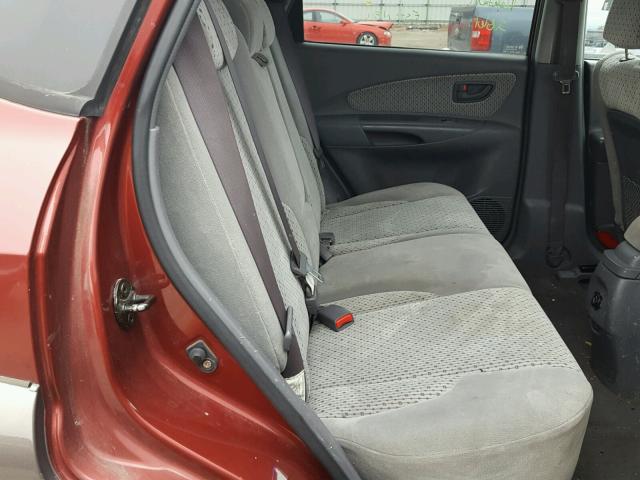 KM8JN12D95U085783 - 2005 HYUNDAI TUCSON GLS BURGUNDY photo 6