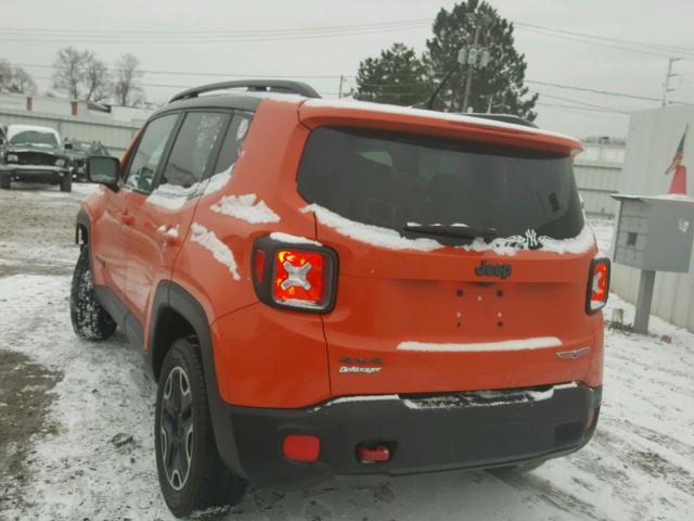 ZACCJBCT5GPC75234 - 2016 JEEP RENEGADE T ORANGE photo 3