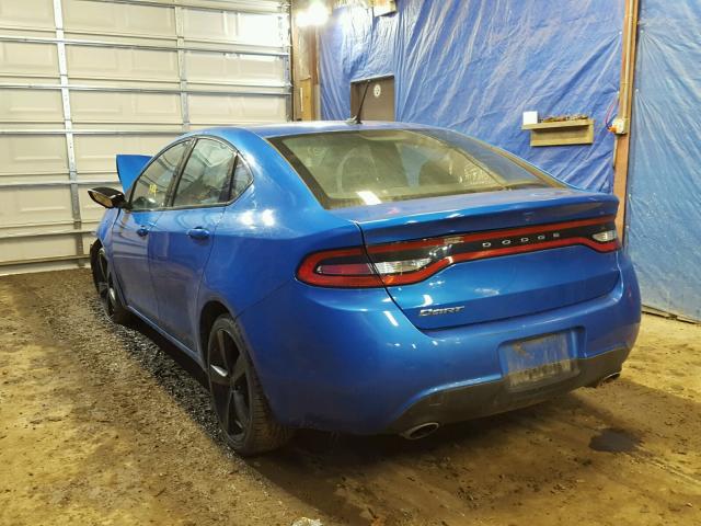 1C3CDFBB4FD200405 - 2015 DODGE DART SXT BLUE photo 3