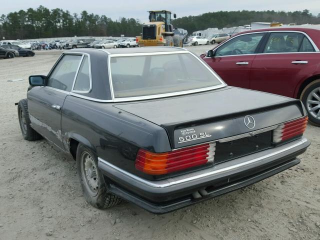 1070461A029831 - 1985 MERCEDES-BENZ 500 SL BLACK photo 3