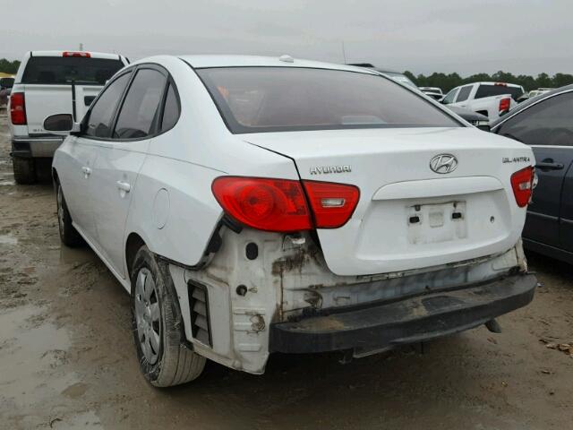 KMHDU46D07U190839 - 2007 HYUNDAI ELANTRA GL WHITE photo 3