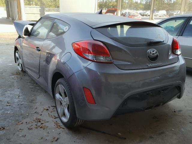 KMHTC6AD9CU039624 - 2012 HYUNDAI VELOSTER B GRAY photo 3