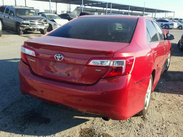 4T1BF1FKXDU658215 - 2013 TOYOTA CAMRY L RED photo 4
