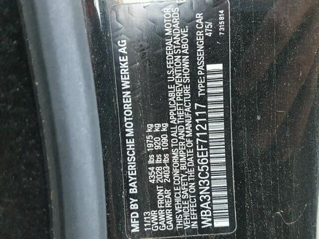 WBA3N3C56EF712117 - 2014 BMW 428 I BLACK photo 10