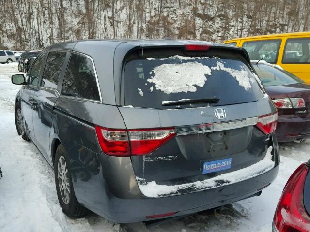 5FNRL5H61BB001179 - 2011 HONDA ODYSSEY EX GRAY photo 3