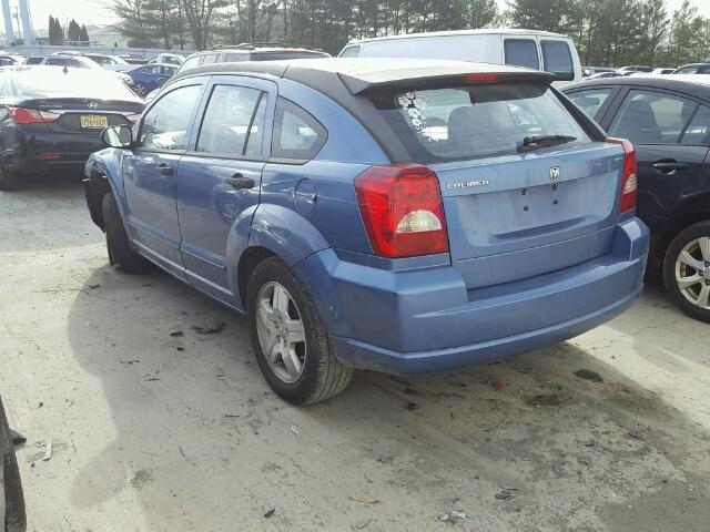 1B3HB48B27D173243 - 2007 DODGE CALIBER SX BLUE photo 3