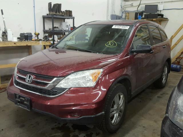 5J6RE4H57BL018233 - 2011 HONDA CR-V EX MAROON photo 2