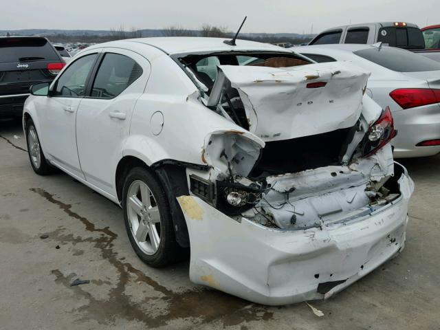 1C3CDZAB4DN516722 - 2013 DODGE AVENGER SE WHITE photo 3