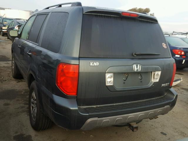 2HKYF18615H513607 - 2005 HONDA PILOT EXL GRAY photo 3