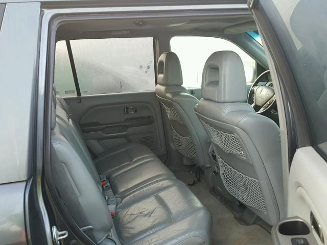 2HKYF18615H513607 - 2005 HONDA PILOT EXL GRAY photo 6