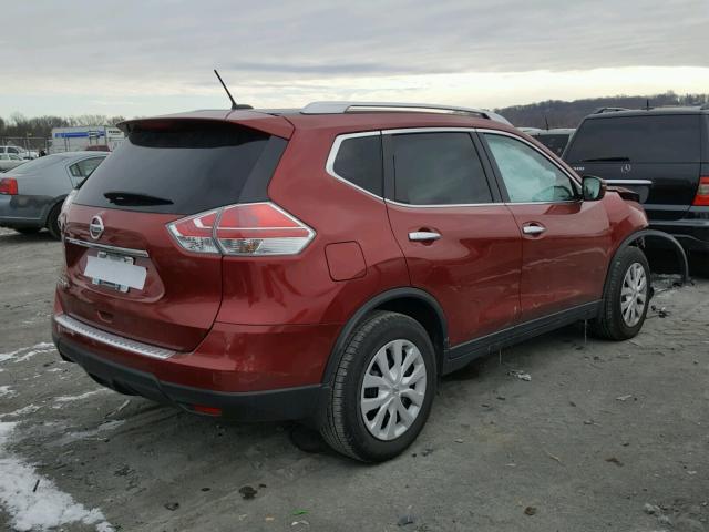 KNMAT2MT8GP637487 - 2016 NISSAN ROGUE S RED photo 4