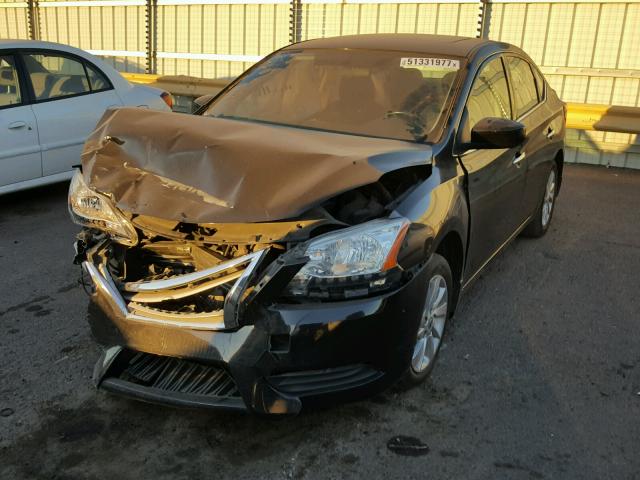 3N1AB7APXFY269255 - 2015 NISSAN SENTRA S BLACK photo 2