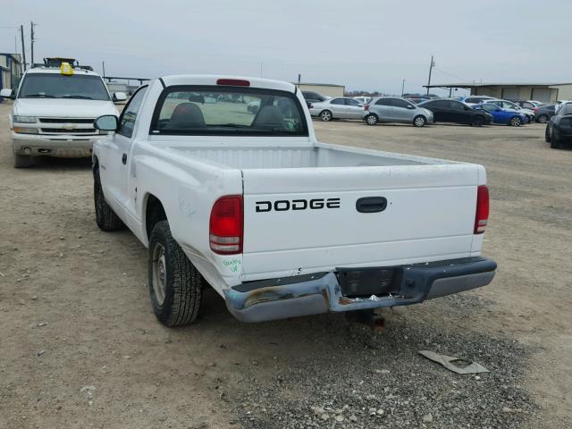 1B7FL26X61S333343 - 2001 DODGE DAKOTA WHITE photo 3