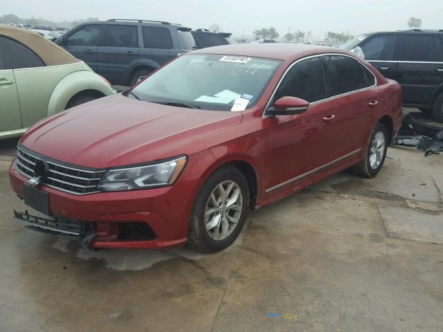 1VWAT7A30HC083319 - 2017 VOLKSWAGEN PASSAT S RED photo 2