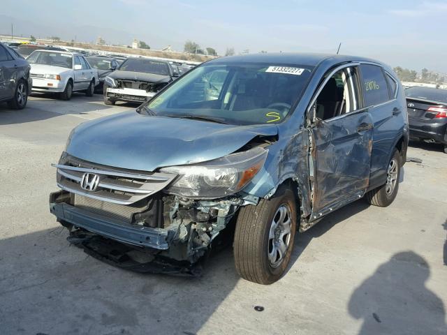 2HKRM3H38EH548916 - 2014 HONDA CR-V LX BLUE photo 2