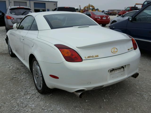 JTHFN48Y720006859 - 2002 LEXUS SC 430 WHITE photo 3