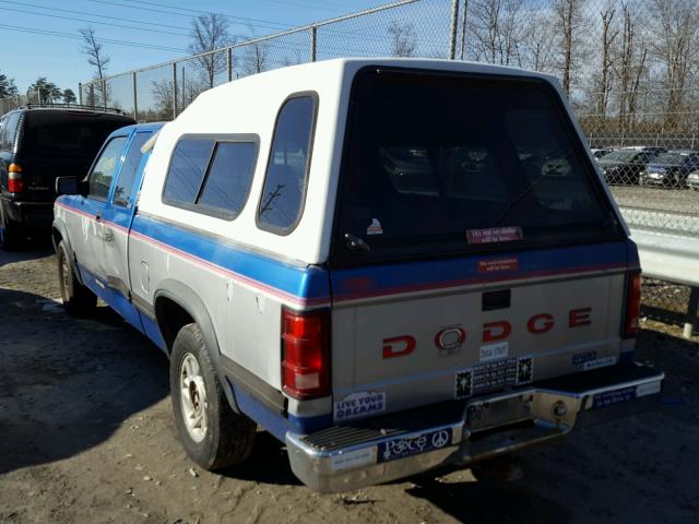 1B7GL23Y5NS581476 - 1992 DODGE DAKOTA BLUE photo 3