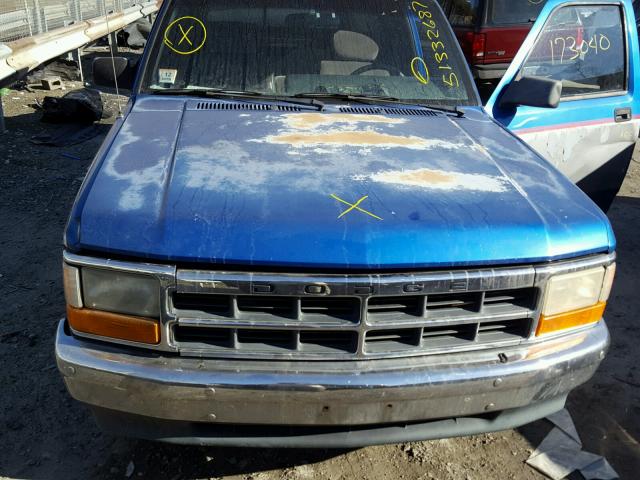 1B7GL23Y5NS581476 - 1992 DODGE DAKOTA BLUE photo 7