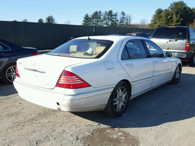 WDBNG75J83A316903 - 2003 MERCEDES-BENZ S 500 WHITE photo 4