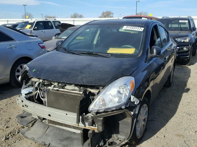 3N1CN7AP7EL826764 - 2014 NISSAN VERSA S BLACK photo 2