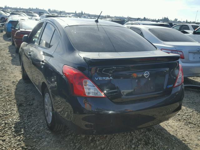 3N1CN7AP7EL826764 - 2014 NISSAN VERSA S BLACK photo 3