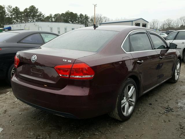 1VWBS7A35EC033907 - 2014 VOLKSWAGEN PASSAT SE MAROON photo 4