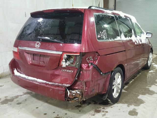 5FNRL38835B010363 - 2005 HONDA ODYSSEY TO RED photo 4