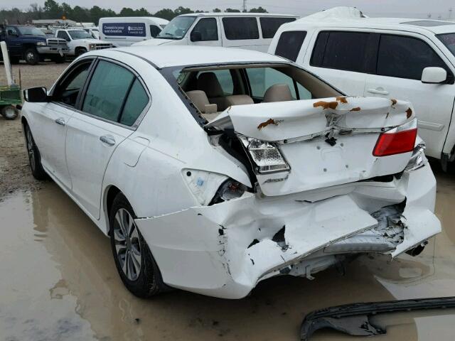 1HGCR2F35EA214100 - 2014 HONDA ACCORD LX WHITE photo 3