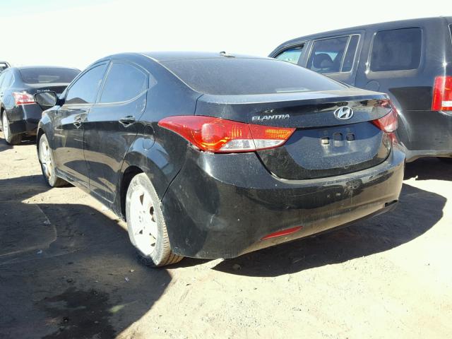 KMHDH4AE3DU716588 - 2013 HYUNDAI ELANTRA GL BLACK photo 3