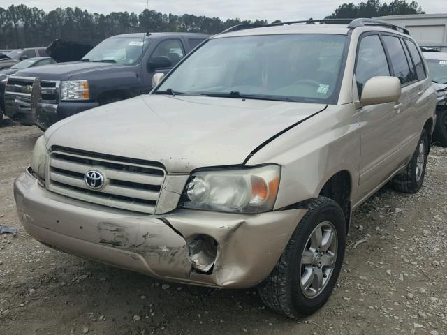 JTEGP21A450079690 - 2005 TOYOTA HIGHLANDER TAN photo 2