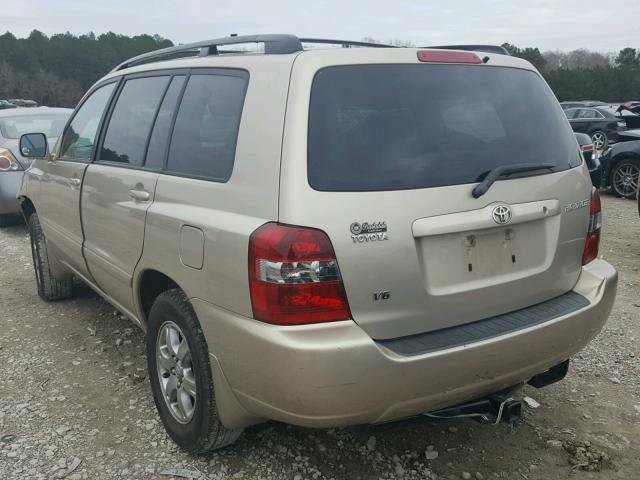 JTEGP21A450079690 - 2005 TOYOTA HIGHLANDER TAN photo 3