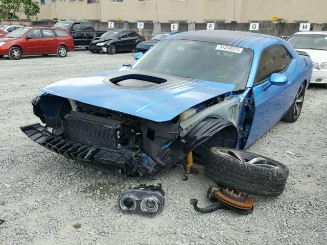 2C3CDZAT1FH821809 - 2015 DODGE CHALLENGER BLUE photo 2