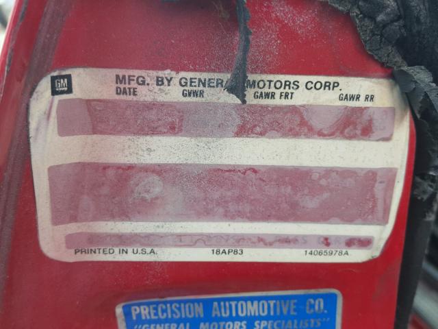 1G1AP87H8EL124879 - 1984 CHEVROLET CAMARO RED photo 10