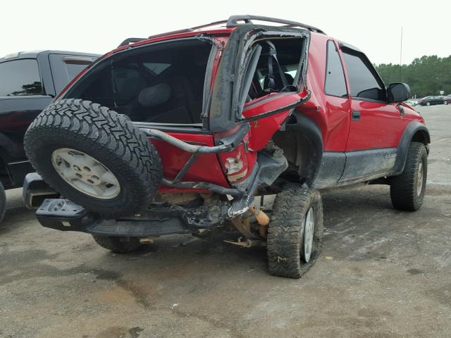 1GNCT18W5YK103893 - 2000 CHEVROLET BLAZER RED photo 4