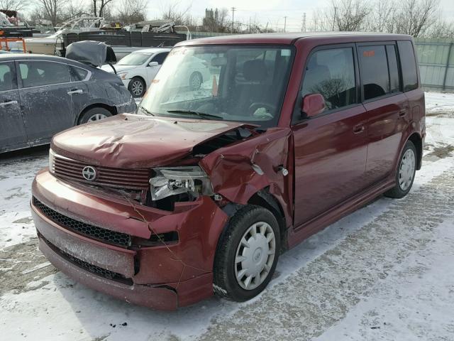 JTLKT324964114604 - 2006 TOYOTA SCION XB RED photo 2