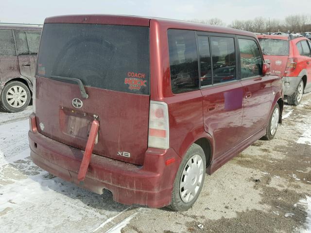 JTLKT324964114604 - 2006 TOYOTA SCION XB RED photo 4