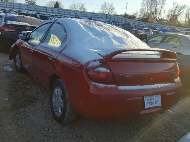 1B3ES56CX5D171841 - 2005 DODGE NEON SXT RED photo 3