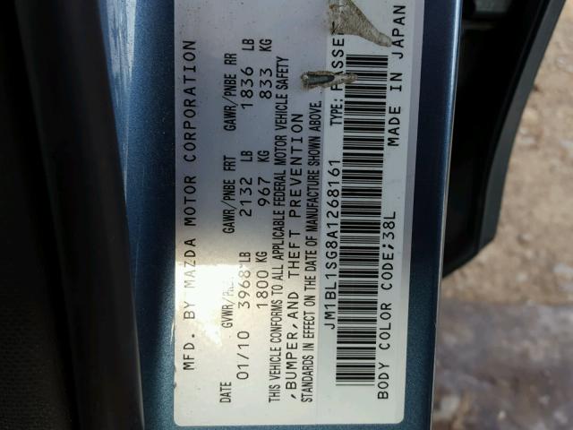 JM1BL1SG8A1268161 - 2010 MAZDA 3 I BLUE photo 10