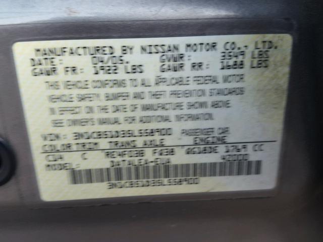 3N1CB51D35L558900 - 2005 NISSAN SENTRA 1.8 GOLD photo 10