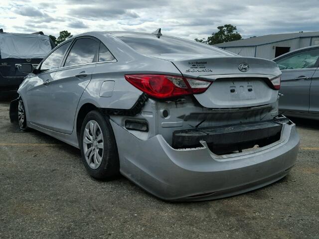 5NPEB4AC8BH076751 - 2011 HYUNDAI SONATA GLS SILVER photo 3