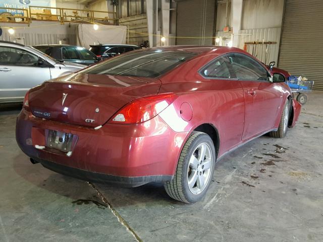 1G2ZH17NX84211982 - 2008 PONTIAC G6 GT RED photo 4