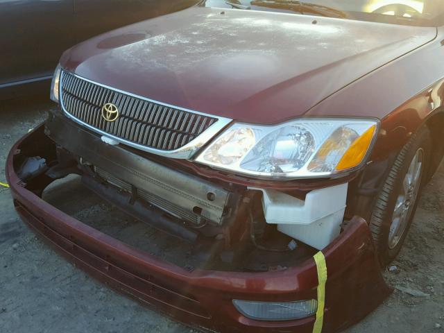 4T1BF28B81U170864 - 2001 TOYOTA AVALON XL MAROON photo 9