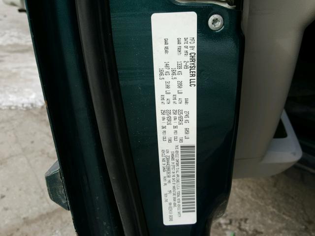 2D8HN44E89R638180 - 2009 DODGE GRAND CARA GREEN photo 10