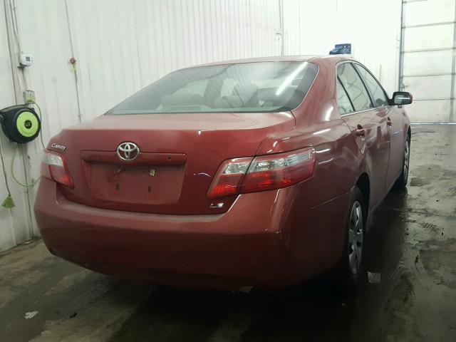 4T4BE46K48R016749 - 2008 TOYOTA CAMRY CE RED photo 4