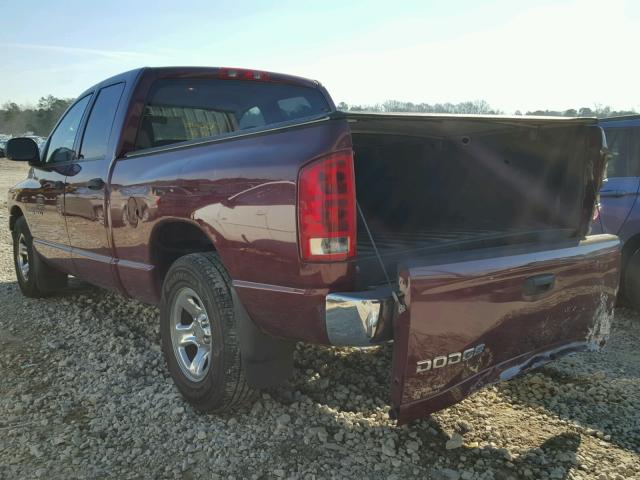 1D7HA18D33S313300 - 2003 DODGE RAM 1500 S BURGUNDY photo 3