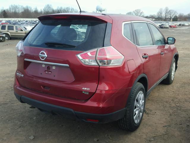 5N1AT2MV2GC739713 - 2016 NISSAN ROGUE S BURGUNDY photo 4