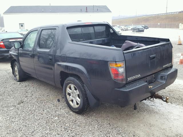 2HJYK16556H525254 - 2006 HONDA RIDGELINE BLACK photo 3