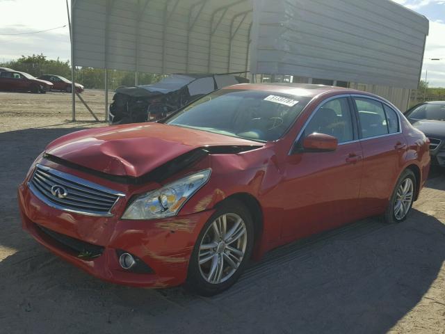 JN1CV6AP9AM409298 - 2010 INFINITI G37 BASE RED photo 2