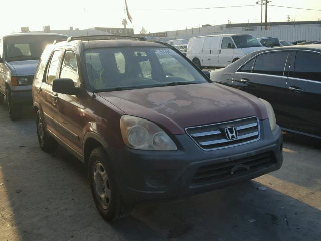 JHLRD68535C007080 - 2005 HONDA CR-V LX BURGUNDY photo 1